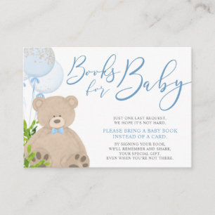 Teddy Bear Balloon Greenery Baby Book Request Informatiekaartje