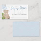 Teddy Bear Balloon Greenery Diaper Raffle Ticket Informatiekaartje (Voorkant / Achterkant)
