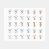 Teddy Bear Balloon Happy Mail Baby shower Labels (Vel)