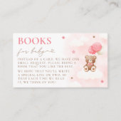 Teddy Bear Balloon Meisje Boeken voor Baby Kaart (Voorkant)