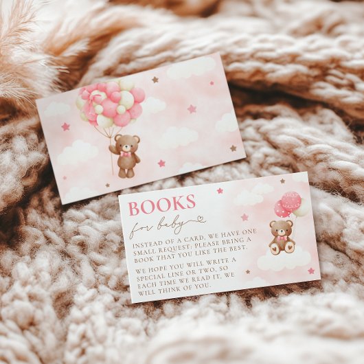 Teddy Bear Balloon Meisje Boeken voor Baby Kaart