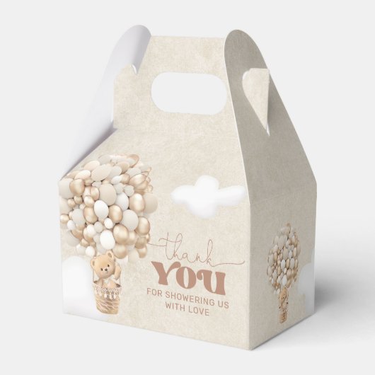 Teddy Bear Balloon Neutral Barly Wait Baby shower Bedankdoosjes (Achterkant)