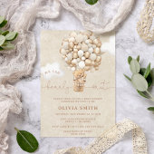 Teddy Bear Balloon Neutral Barly Wait Baby shower Kaart