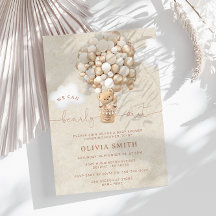 Teddy Bear Balloon Neutral Barly Wait Baby shower