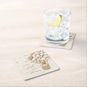 Teddy Bear Balloon Neutral Barly Wait Baby shower Kartonnen Onderzetters (Insitu)