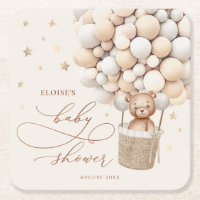 Teddy Bear Balloon Neutral Barly Wait Baby shower