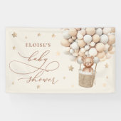 Teddy Bear Balloon Neutral Barly Wait Baby shower Spandoek (Horizontaal)