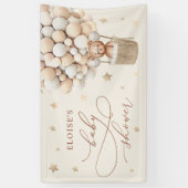 Teddy Bear Balloon Neutral Barly Wait Baby shower Spandoek (Verticaal)