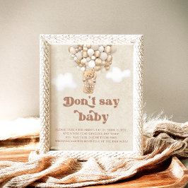 Teddy Bear Balloon Neutral Dont Say Baby spel Poster