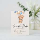 Teddy Bear Balloon Opslaan Datum Briefkaart (Staand voorkant)