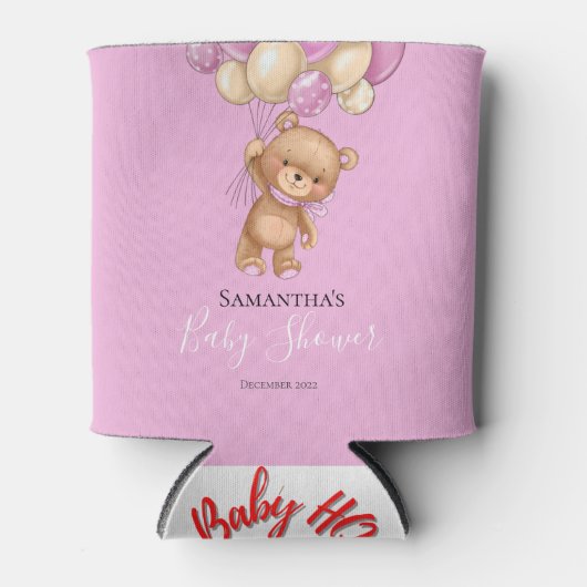 Teddy Bear Balloon PINK Koelbox Blikjeskoeler (Voorkant)