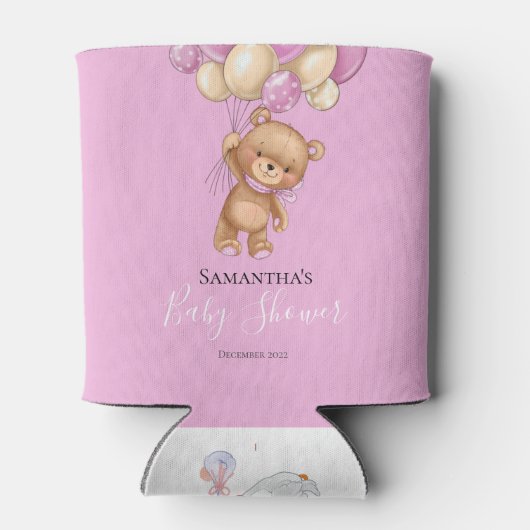 Teddy Bear Balloon PINK Koelbox Blikjeskoeler (Achterkant)