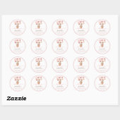 Teddy Bear Balloon Roze Baby shower Bedankt Ronde Sticker (Vel)