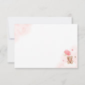 Teddy Bear Balloon Roze Dank u Kaarten (Achterkant)