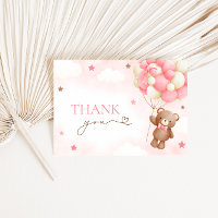Teddy Bear Balloon Roze Dank u Kaarten