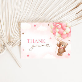 Teddy Bear Balloon Roze Dank u Kaarten