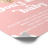 Teddy Bear Balloon Roze Dont Say Baby Spel Poster (Hoek)