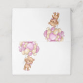 Teddy Bear Balloon Roze Place Card Plaatskaartje (Buitenkant ongevouwen)