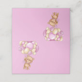 Teddy Bear Balloon Roze Place Card Plaatskaartje (Buitenkant ongevouwen)