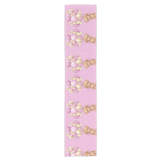 Teddy Bear Balloon Roze Short Table Runner Korte Tafelloper