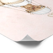 Teddy Bear Balloon Schattige Roze Kwekerij Art Pri Poster (Hoek)