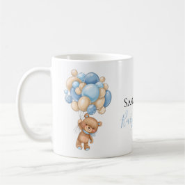 Teddy Bear Balloon White Blue Coffee Mok