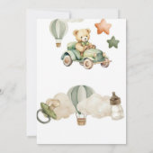 Teddy Bear & Balloons Baby Boy Shower Uitnodiging (Achterkant)