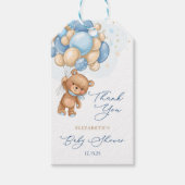 Teddy Bear Balloons Baby shower Dank u Cadeaulabel (Voorkant)