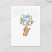 Teddy Bear Balloons Baby shower Diaper Raffle Informatiekaartje (Achterkant)