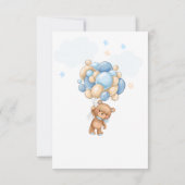 Teddy Bear Balloons Baby shower Diaper Raffle Notitiekaartje (Achterkant)