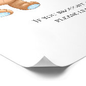 Teddy Bear Balloons Baby shower Diaper Raffle Pos Poster (Hoek)