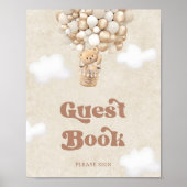 Teddy Bear Balloons Baby shower Gastenboek Poster (Voorkant)