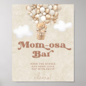 Teddy Bear Balloons Baby shower Mom-osa Bar Sign Poster (Voorkant)