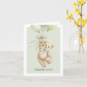Teddy Bear Balloons Baby Shower Thank You Cards Kaart (Gele Bloem)