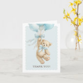 Teddy Bear Balloons Baby Shower Thank You Cards Kaart (Gele Bloem)