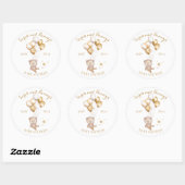 Teddy Bear Balloons Baby shower voor verdamping Ronde Sticker (Vel)