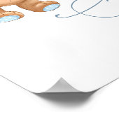 Teddy Bear Balloons Baby shower Welkom Poster (Hoek)