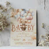 Teddy Bear Balloons Barly Wait Baby shower Kaart