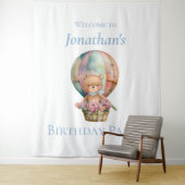Teddy Bear Balloons Birthday achtergrond Wandkleed (In situ)