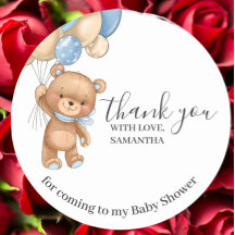 Teddy Bear Balloons Birthday Bedankt Blauwe Jongen