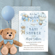 Teddy Bear Balloons Boy Barly Wait Baby shower