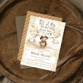 Teddy Bear Balloons Boy Barly Wait Baby shower Kaart