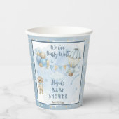 Teddy Bear Balloons Boy Barly Wait Baby shower Papieren Bekers (Voorkant)