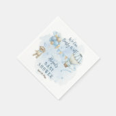 Teddy Bear Balloons Boy Barly Wait Baby shower Servet (Hoek)