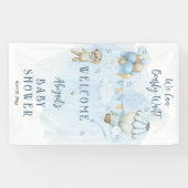 Teddy Bear Balloons Boy Barly Wait Baby shower Spandoek (Horizontaal)