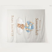 Teddy Bear Balloons Bruin Baby shower achtergrond Wandkleed (Voorkant (horizontaal))