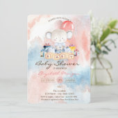 Teddy Bear Balloons Cadeau Waterverf Baby shower Kaart (Staand voorkant)