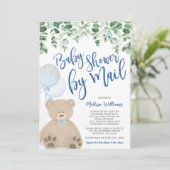 Teddy Bear Balloons Eucalyptus Baby shower per pos Kaart (Staand voorkant)