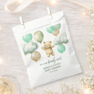 Teddy Bear Balloons Green Sky Baby shower Bedankzakje
