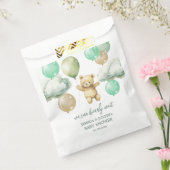 Teddy Bear Balloons Green Sky Baby shower Bedankzakje (Gezegeld)